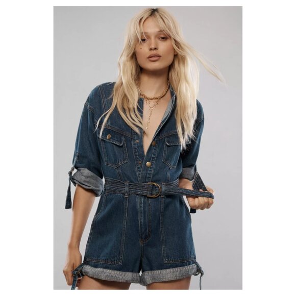 KIVARI "Elena" Denim Playsuit/Romper - Picture 3 of 4